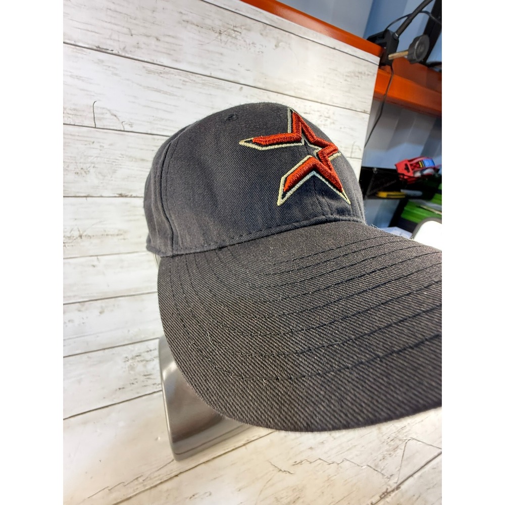 Y2K New Era Houston Astros Snapback Hat MLB Genuine Merch Black Shooting Star